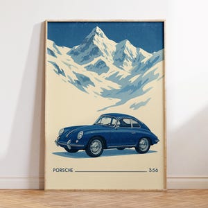 Retro Porsche Wandkunst, Vintage Auto Wandkunst, Coole Wohnung Dekor, Trendiges Automobile Poster, Retro Sportwagen Wanddekoration, klassischer Porsche