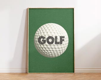 ヴィンテージゴルフクラブアートプリント、クラシックスポーツウォール
