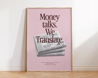 Wall Street Journal retro, arte vintage de Wall Street, arte mural con dinero, impresión de la ciudad de Nueva York, arte financiero, arte bursátil, pintura de oficina