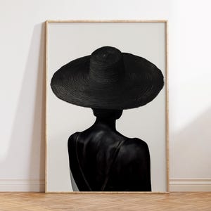 Black Girl Print, Black and White Modern Wall Art, African American Black Art Wall Art for Living Room, Housewarming Gift, Afro Art Decor