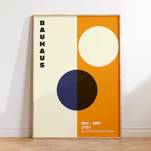 Impressão Bauhaus, pôster Bauhaus, arte geométrica, impressão colorida, decoração moderna de apartamento, arte minimalista, arte de parede abstrata, pôster de exposição