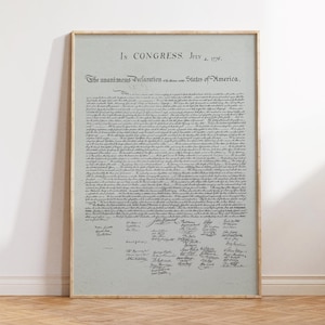 Declaration of Independence Print, Culture Art, Vintage American Printable, Antique USA Wall Art, July 4th Decor, Independence Day Sign