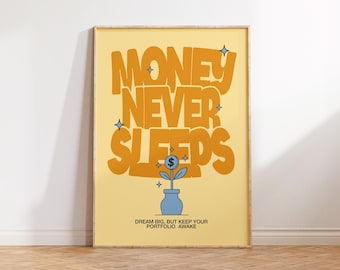 Money Finance Wall Art, Wall Street Art, Money Wall Art, Finance Decor, Financial Art, Stock Market Art, Office Wall Decor, Finance Gift