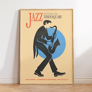 Sztuka ścienna New York Jazz, sztuka ścienna Retro Jazz, plakat z muzyką retro, fajny wystrój mieszkania, modny plakat muzyczny, minimalistyczny wystrój, sztuka muzyczna