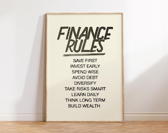 Retro Finance Wall Art, Wall Street Art, Money Wall Art, Finance Decor, Financial Art, Stock Market Art, Office Wall Decor, Finance Gift