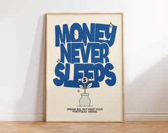 Money Finance Wall Art, Wall Street Art, Money Wall Art, Finance Decor, Financial Art, Stock Market Art, Office Wall Decor, Finance Gift