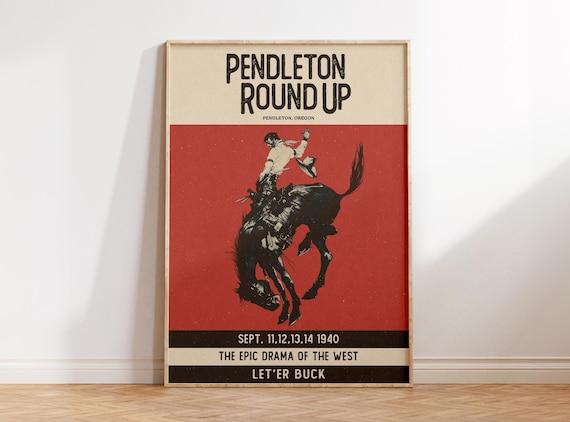 Pendleton Print, Western Wall Decor, Red Wall Art, Vintage Cowboy Art, Aesthetic Cowboy Print, Southwestern Poster, Retro Apartment Decor