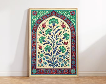 Floral Wall Art, Arabic Wall Art, Modern Islamic Wall Art, Islamic Modern Wall Art, Muslim Home Decor, Islamic Floral Art, Turkish Print