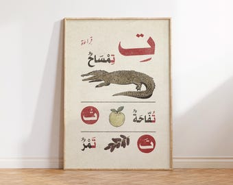 Crocodile Print, Timsah Arabic Wall Art, Islamic Wall Art, Typography Poster, Maximalist Decor, Apartment Decor, Arab Modern Wall Art