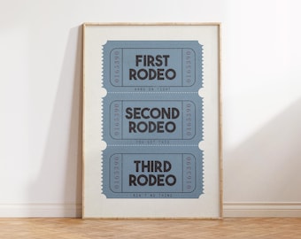 This Ain't My First Rodeo Print, Modern Farmhouse Wall Art, Eclectic Decor, Southwestern and Western Poster, Apartment Decor, Retro Typo