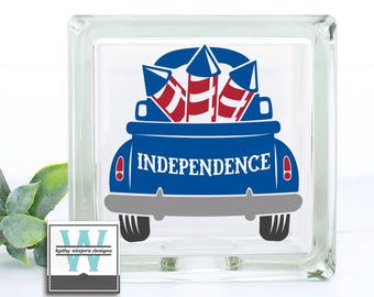 Vinyl Lettering Glass Block Decal Independence Truck