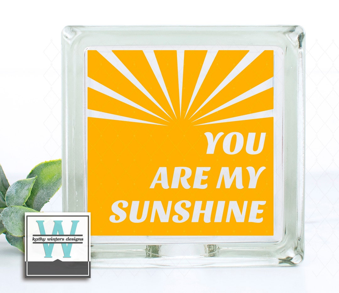Vinyl Lettering Glass Block Decal You Are My Sunshine Etsy