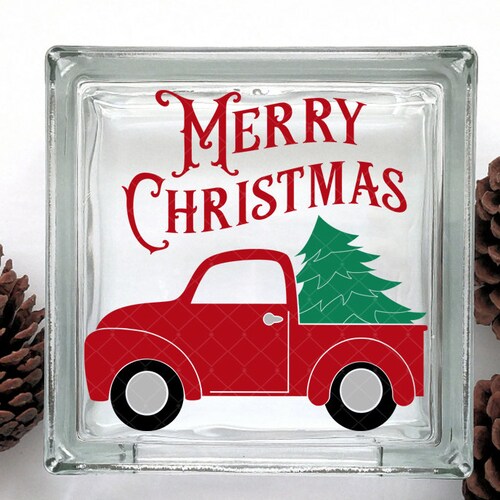 Vinyl Lettering Glass Block Decal Valentine Red Truck Etsy