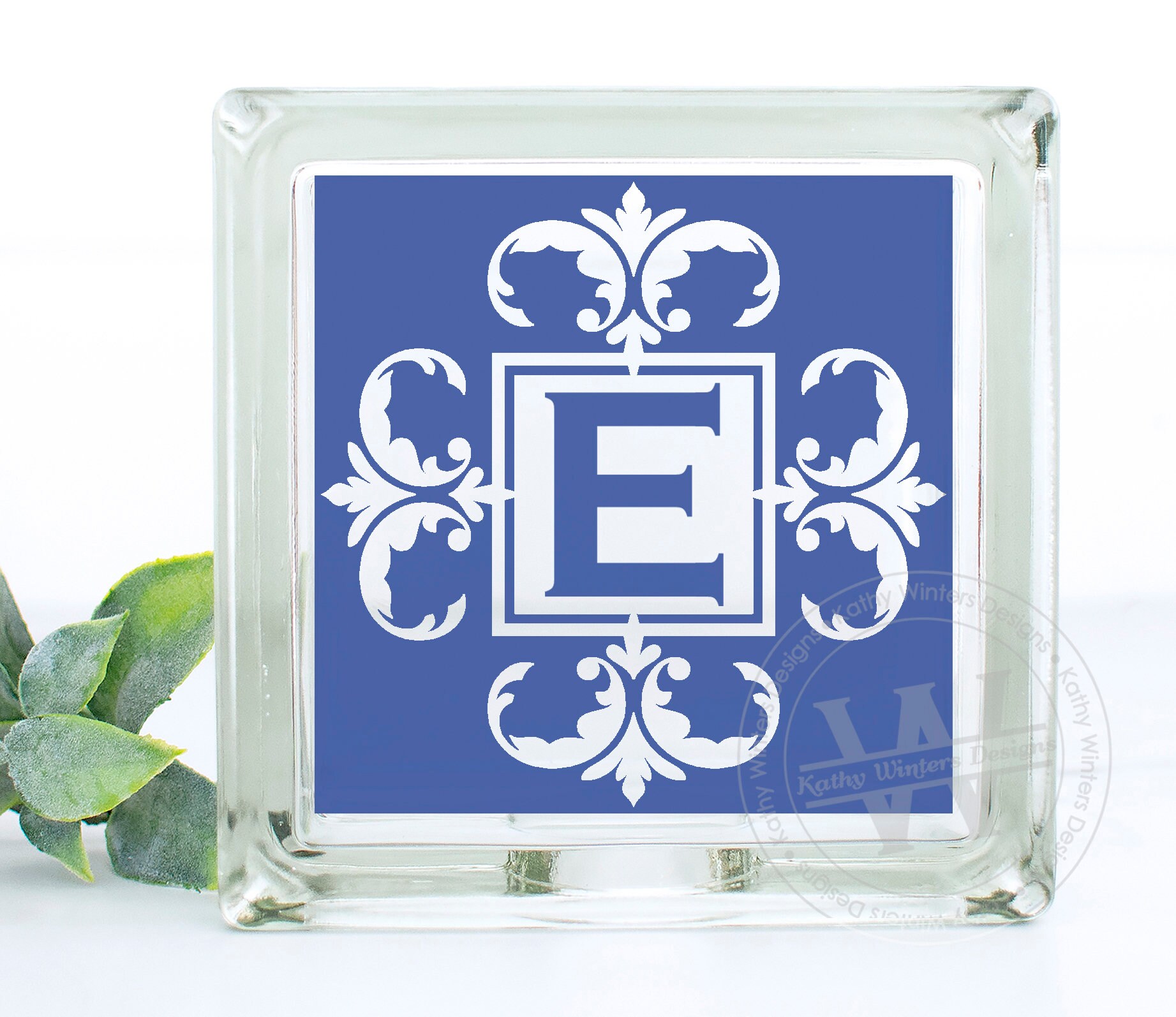 Vinyl Lettering Glass Block Decal Initial Etsy