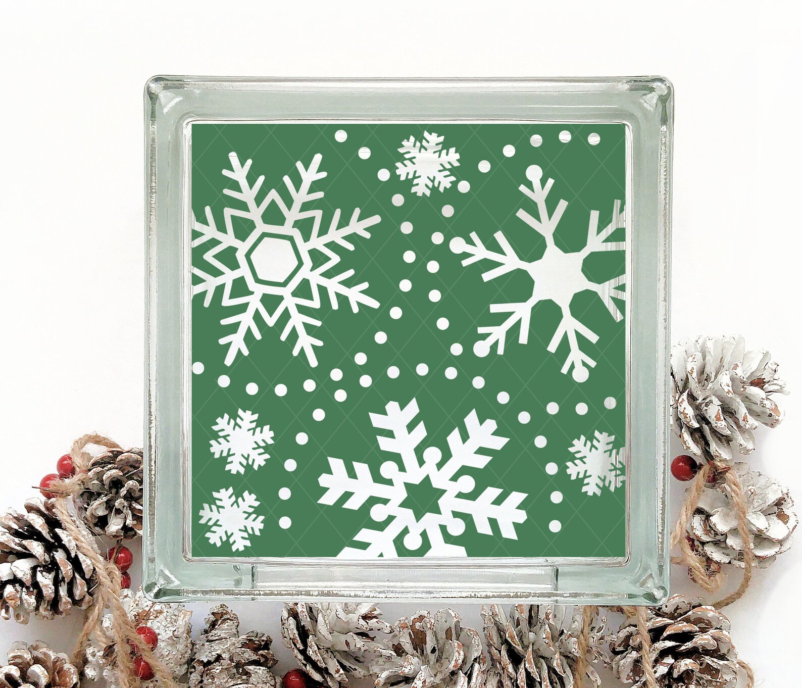 Vinyl Lettering Glass Block Decal Snowflakes1 Etsy
