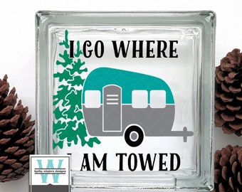 Vinyl Lettering Glass Block Decal Camper