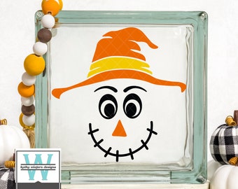 Vinyl Lettering Glass Block Decal Scarecrow