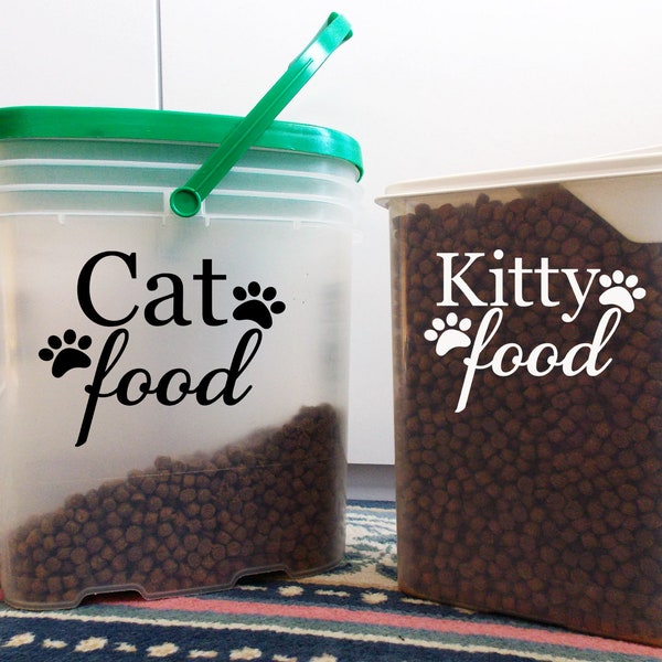 Vinyl Container Label Cat or Kitty Food