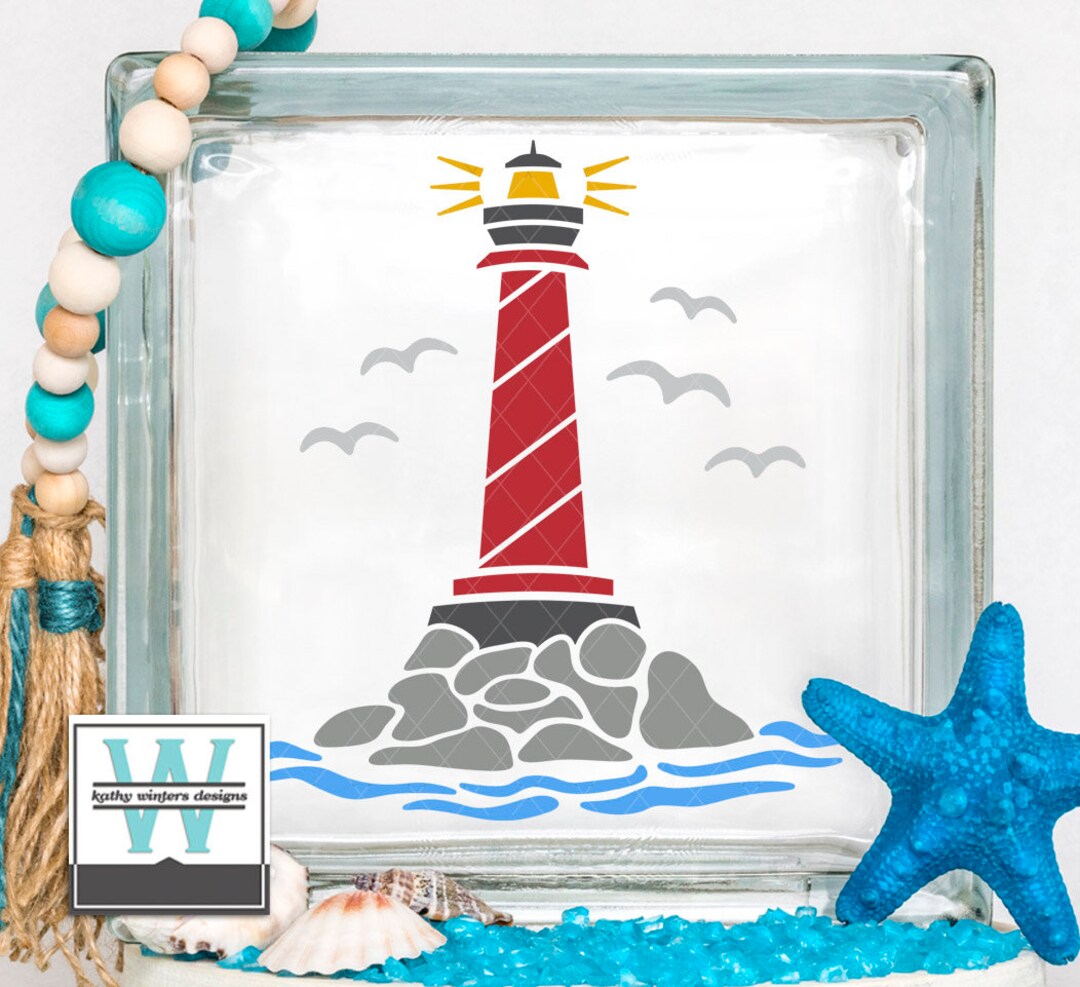 Vinyl Lettering Glass Block Decal Lighthouse - Etsy