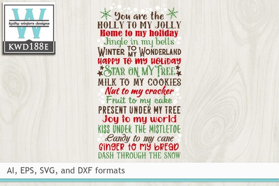 Svg Christmas Cutting File Kwd188e Etsy