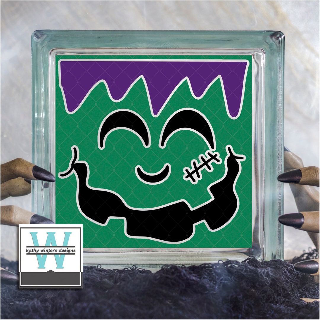 Vinyl Lettering Glass Block Decal Frankenstein Etsy