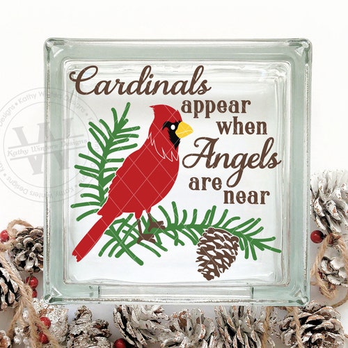 Vinyl Lettering Glass Block Decal Cardinals Appear Etsy