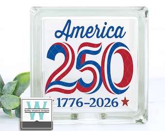 Vinyl Lettering Glass Block Decal America 250