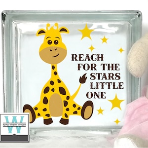 Vinyl Lettering Glass Block Decal Reach For The Stars