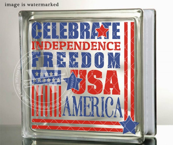 Vinyl Lettering Glass Block Decal Freedom Etsy