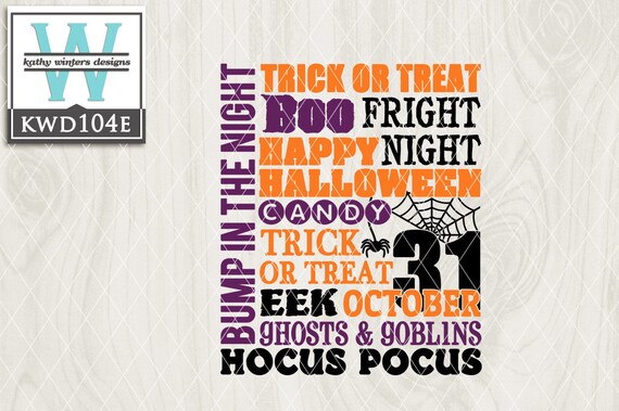 Svg Halloween Themed Cutting File Kwd104e Dxf Svg Eps Png Etsy