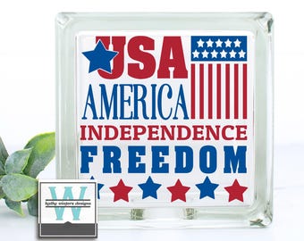 Vinyl Lettering Glass Block Decal America