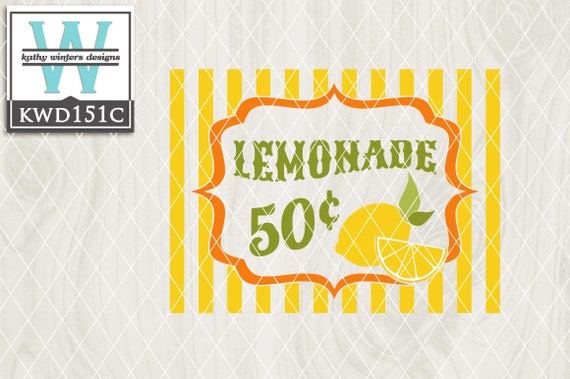 Svg Lemonade Themed Cutting File Kwd151c Dxf Svg Eps Png Etsy