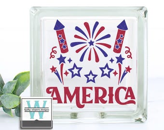 Vinyl Lettering Glass Block Decal America2