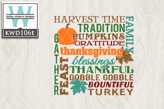 Svg Autumn Themed Cutting File Kwd106e Dxf Svg Eps Png Etsy
