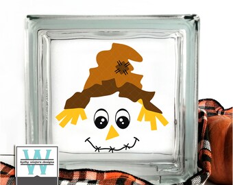 Vinyl Lettering Glass Block Decal Scarecrow