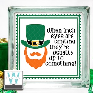 Vinyl Lettering Glass Block Decal Irish Eyes