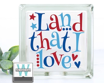 Vinyl Lettering Glass Block Decal Land That I Love