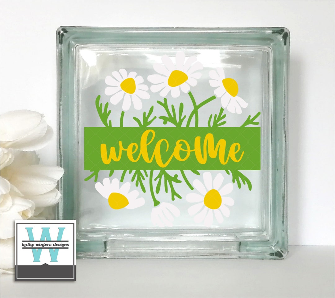Vinyl Lettering Glass Block Decal Etsy