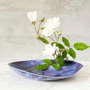 Vintage Handmade Ceramic Ikebana Vase With Built-in Kenzan - Large
