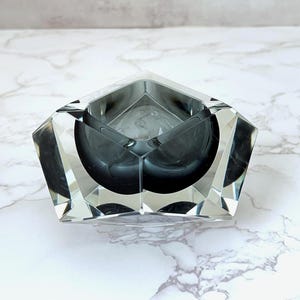 Vintage Flavio Poli Murano Glass Bowl: 1960s Seguso Sommerso Ashtray