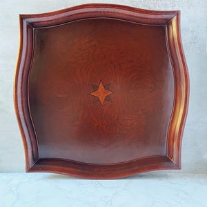 Vintage Inlaid Star Wooden Serving Tray - Bombay Company Gallery Tray