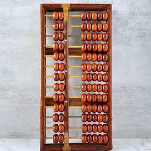 Vintage Chinese Wooden Abacus – 13-Row Solid Wood Counting Frame with 91 Beads, Antique Math Tool or Traditional Decor Accent