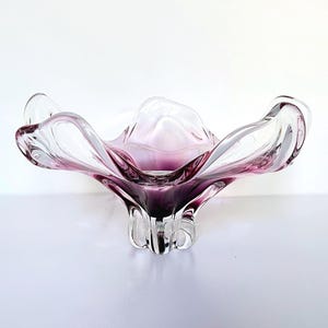 Vintage Murano Glass Bowl: 1960s Italian Art Glass Centerpiece