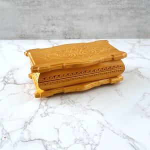 Wooden Trinket Box – Vintage Jewelry or Keepsake Storage, Ornate Decorative Box