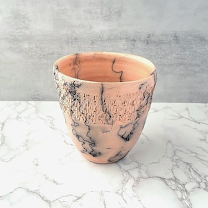Handmade Raku Horsehair Vase: Artist Signed Ceramic Decor
