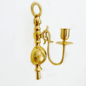 Candelabro de pared de latón vintage - Candelabro de pared dorado moderno de mediados de siglo, elegante decoración de pared de latón estilo Hollywood Regency