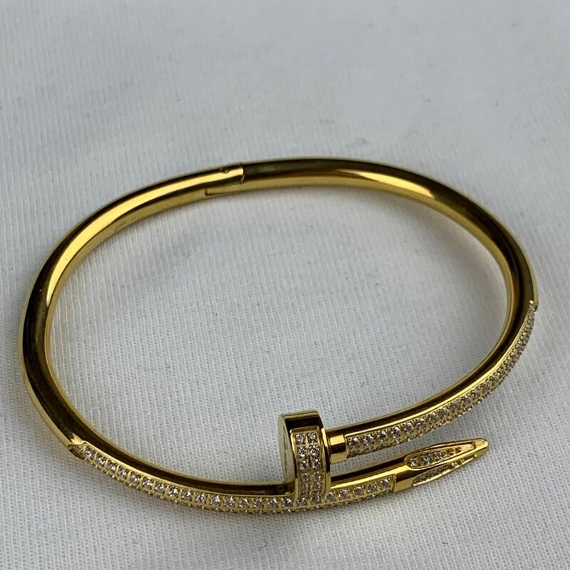 Crystal Nail Metal Bangle Bracelet main image 0