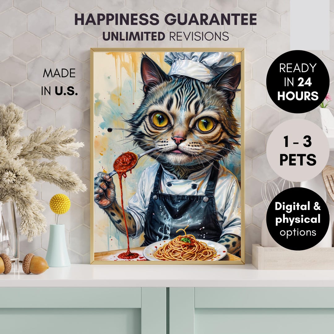 Personalized Ugly Pet Portrait –custom Ugly Cat Portrait, Badly Drawn ...