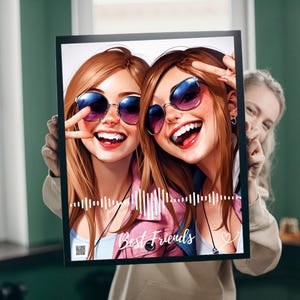 Ritratto di coppia anime dei migliori amici / Opera d'arte personalizzata in stile cartone animato per amici e occasioni speciali