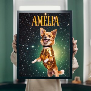 Custom Retro Pet Portrait - Vintage-Style Personalized Pet Art - 70s, 80s, Cosmic & Groovy Animal Portraits - Unique Gift for Pet Lovers